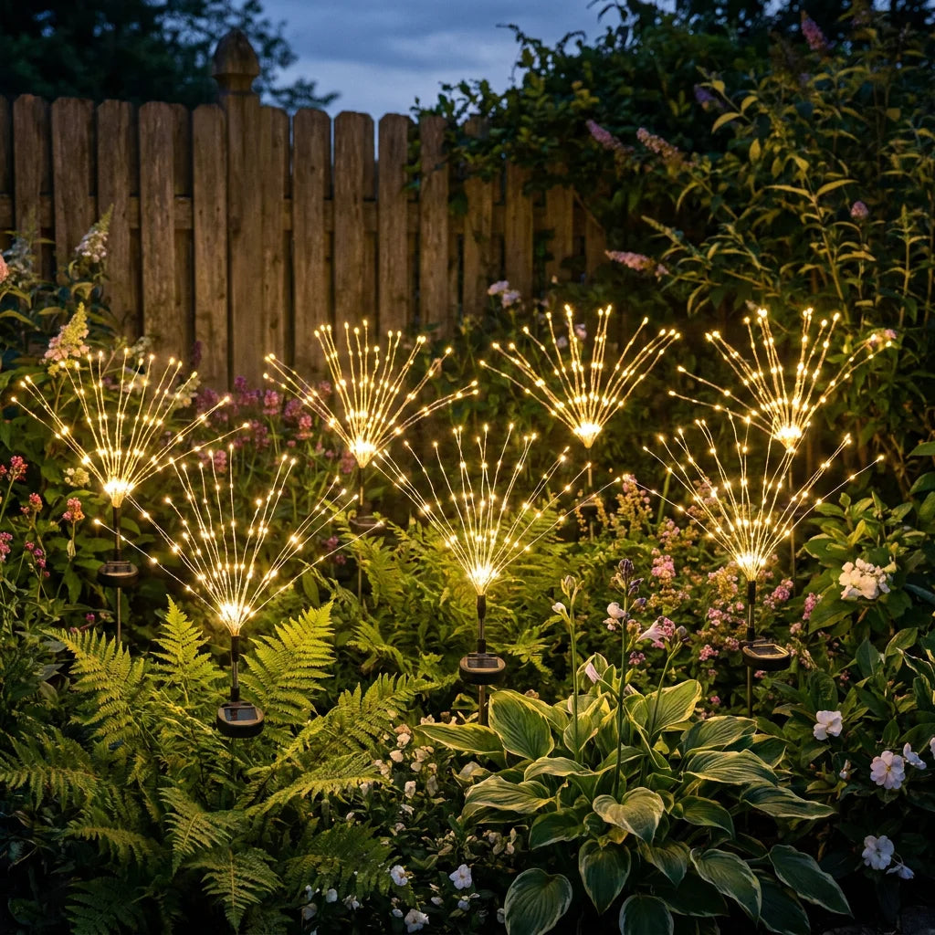 Solar Firefly Garden Lights - Swaying Waterproof Outdoor Decor (Warm White)