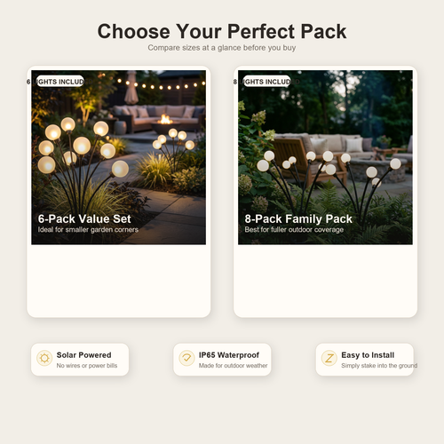 6-pack vs 8-pack solar firefly garden lights comparison guide